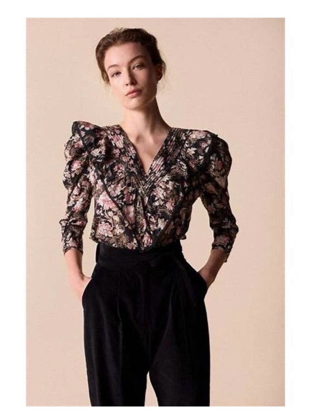 NWT St. Roche Hatfield Floral Ruffle Blouse Boho Romantic Cottagecore Sz 2